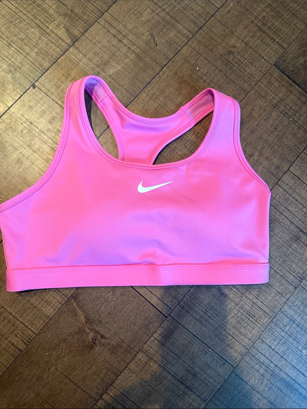 Nike swoosh dry-fut Hot Pink Racerback Sports Bra with White Swoosh